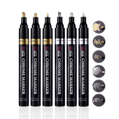 Liquid Mirror Chrome Markers - 6 Pcs