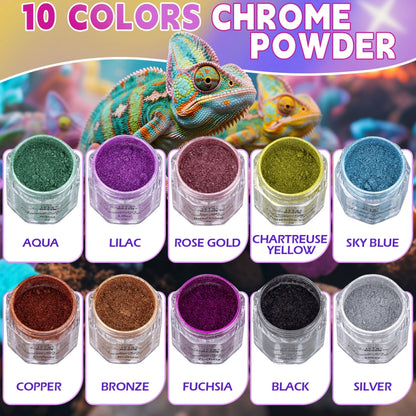 Metallic Mirror Chrome Powder Set