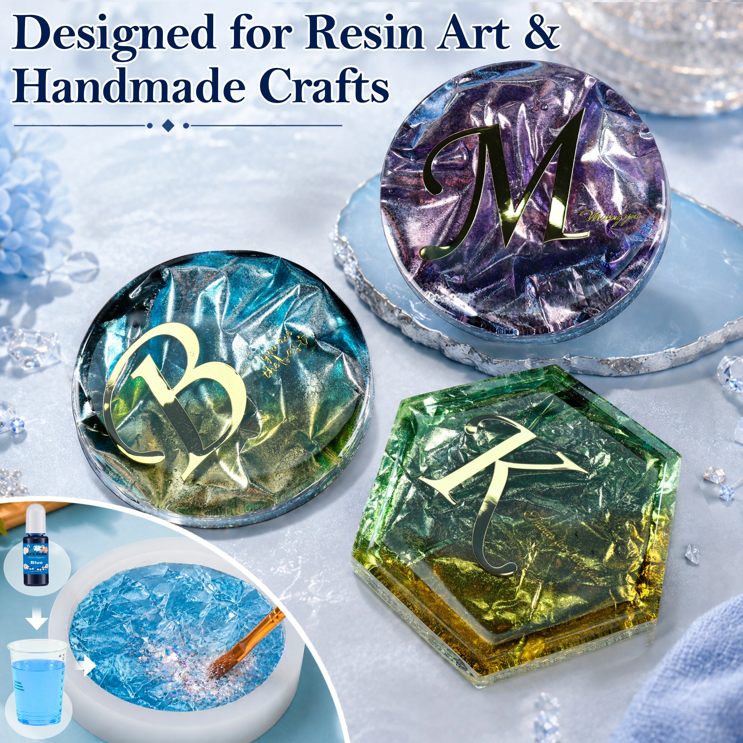 Different Craft effect with  Mirror White Opal Chameleon Flakes