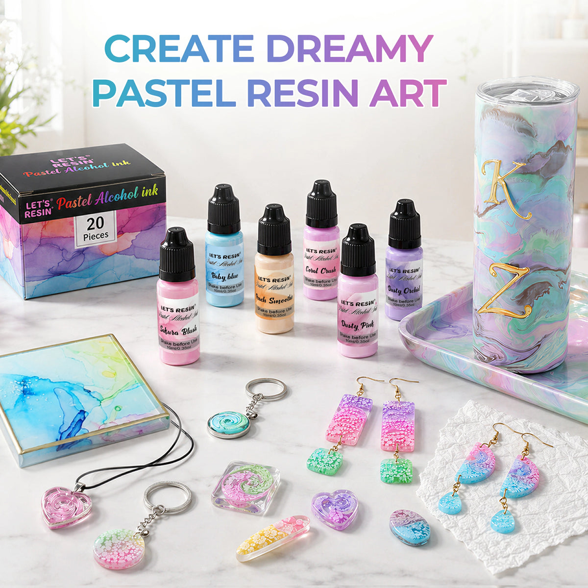 Pastel Alcohol Ink Set - 20 Colors