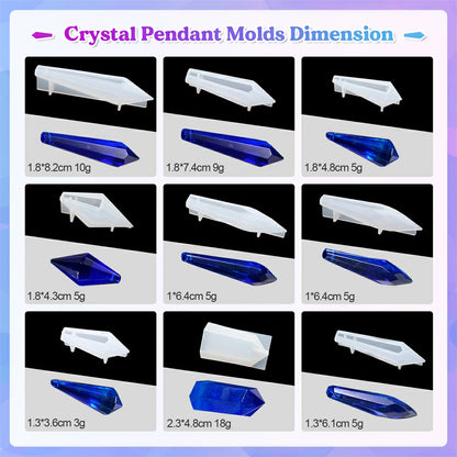 Multi-Facet Resin Jewelry Molds for Quartz Crystals Pendants