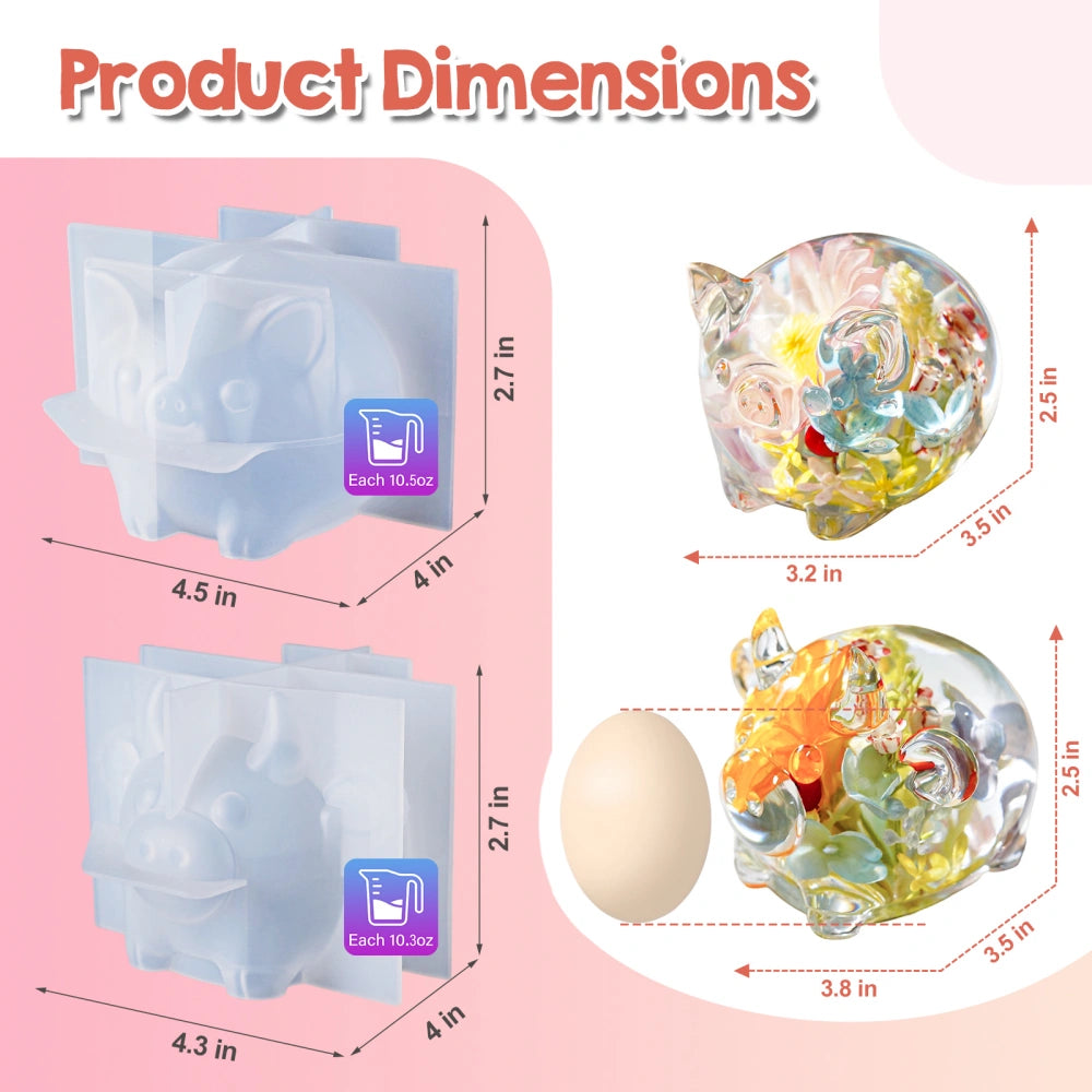 Pig &amp; Cow Resin Molds