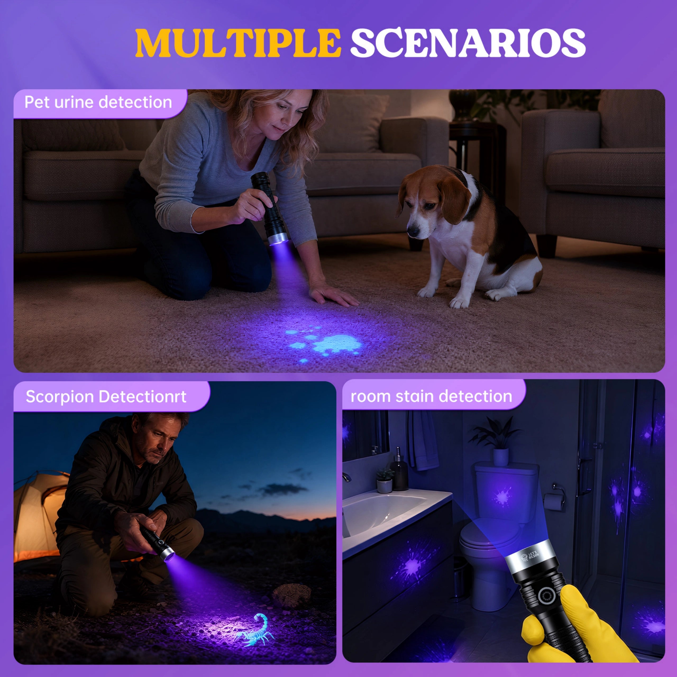 Rechargeable 365nm UV Flashlight (Pro)