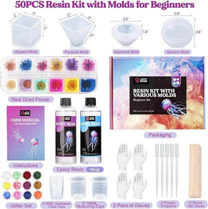 Resin Kit for Beginners, Decoration Set