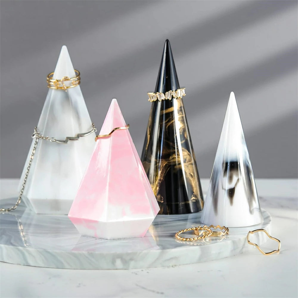 Ring Cone Pyramid Silicone Resin Molds for DIY Ring Stand