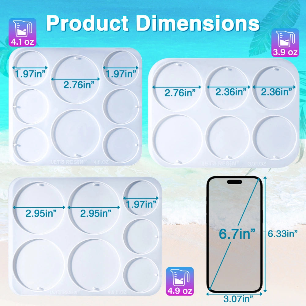 21-Cavities Keychain Resin Molds