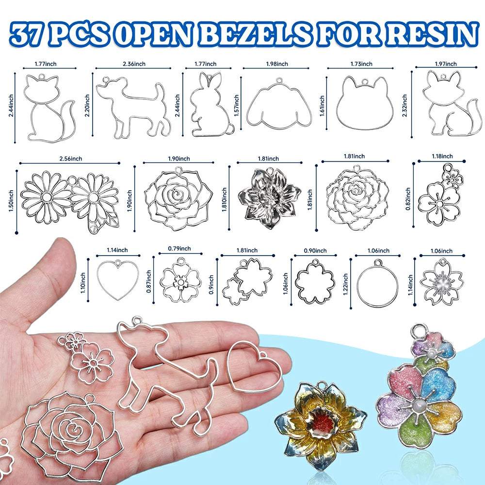 37Pcs Resin Keychain Molds