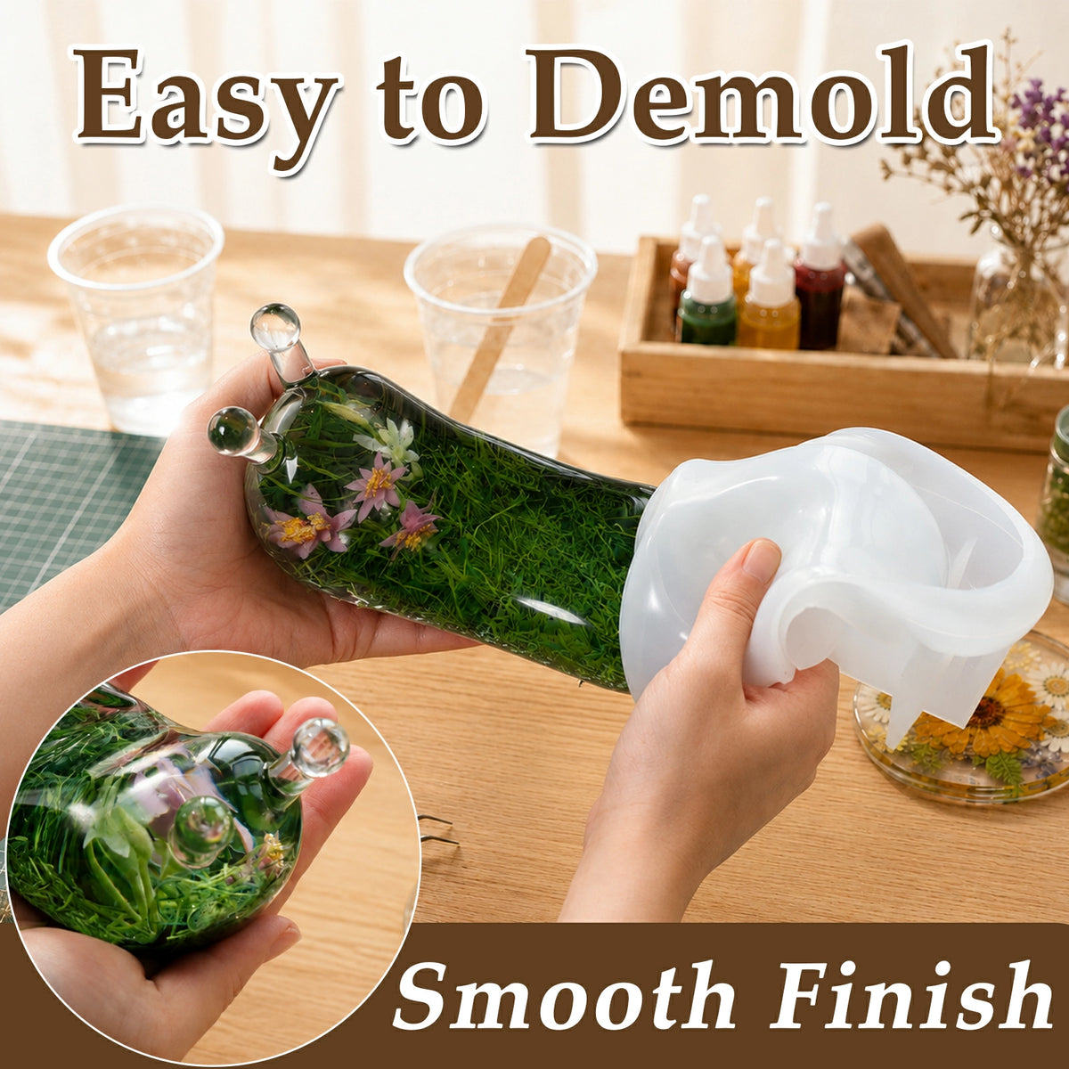 LET'S RESIN Snail & Round Coaster Resin Molds