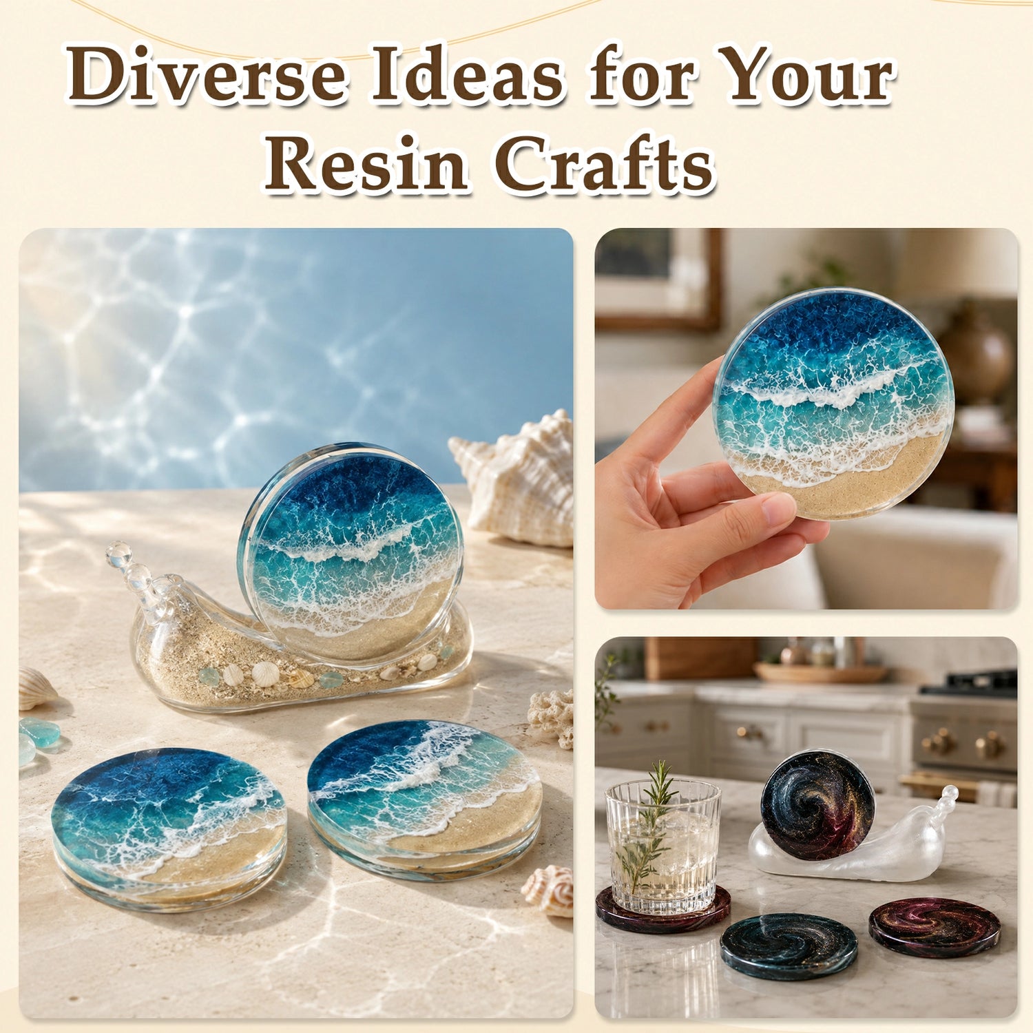 LET'S RESIN Snail & Round Coaster Resin Molds