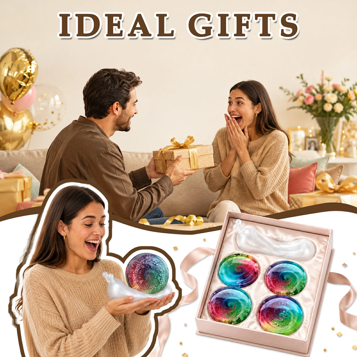 LET'S RESIN Snail & Round Coaster Resin Molds