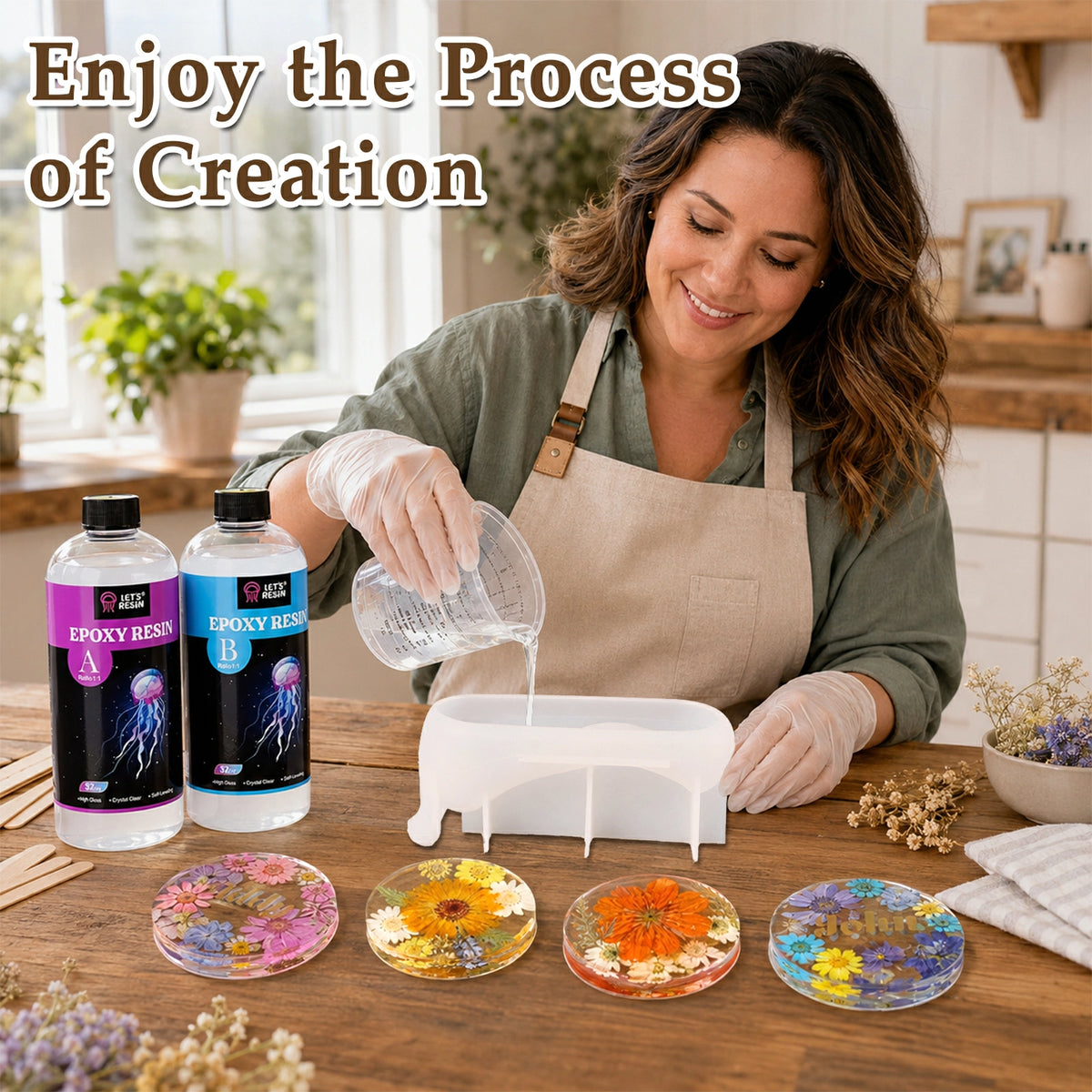 LET'S RESIN Snail & Round Coaster Resin Molds