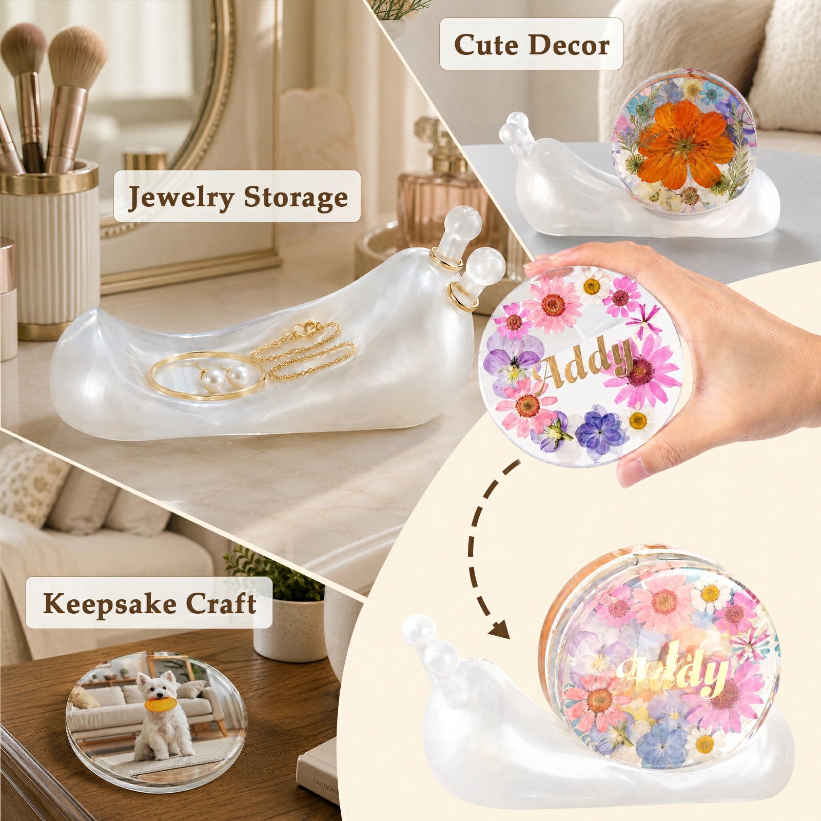 LET'S RESIN Snail & Round Coaster Resin Molds
