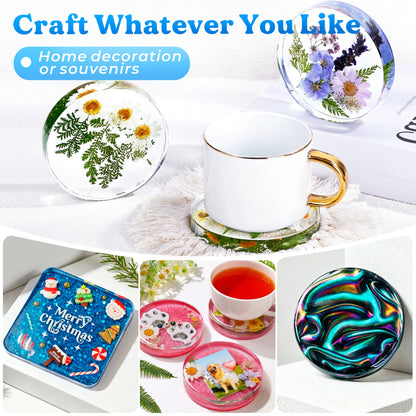 Extra Deep Square &amp; Round Coaster Resin Molds