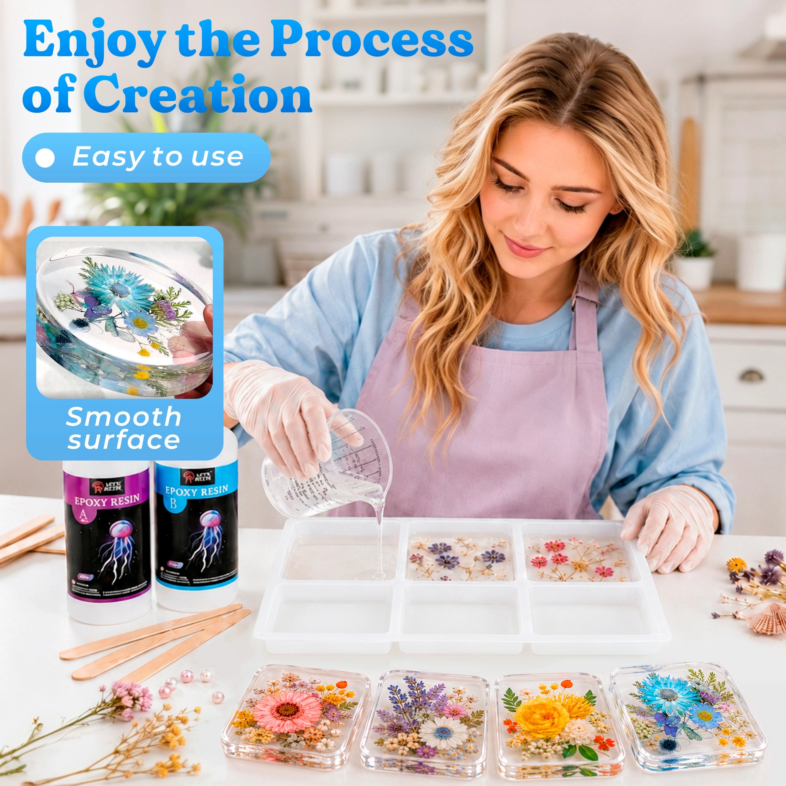 Extra Deep Square &amp; Round Coaster Resin Molds