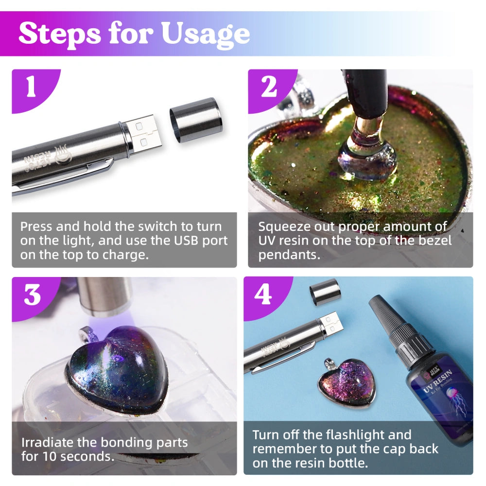 UV Resin Kit with Flashlight for Bonding