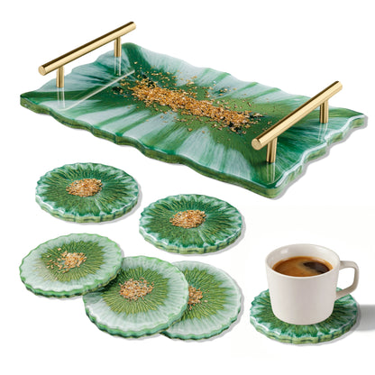 Wave Gold Handle Coaster Resin Molds