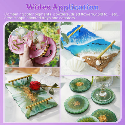 Wave Gold Handle Coaster Resin Molds