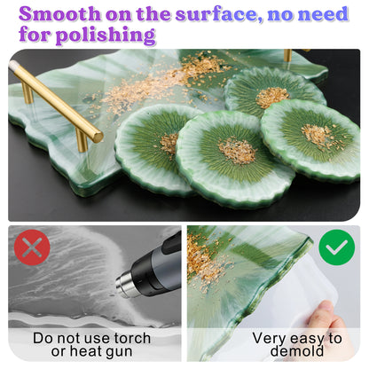 Wave Gold Handle Coaster Resin Molds