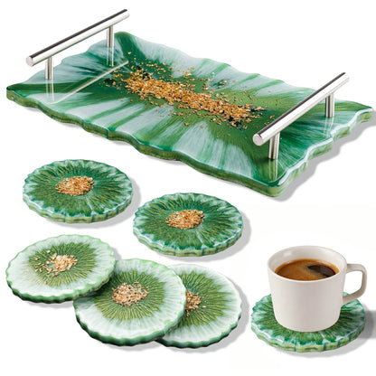 Wave Silver Handle Coaster Resin Molds