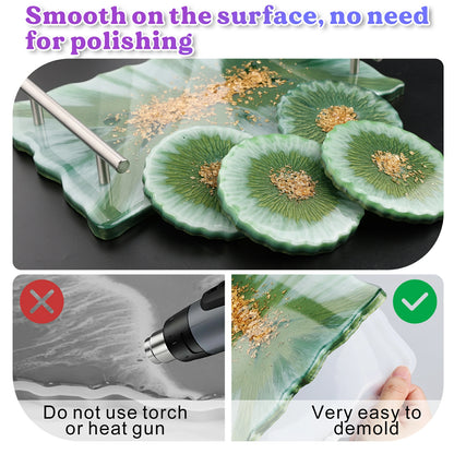 Wave Silver Handle Coaster Resin Molds