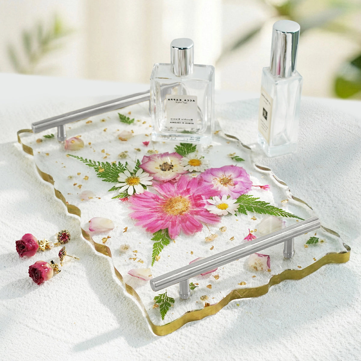 Wave Silver Handle Coaster Resin Molds