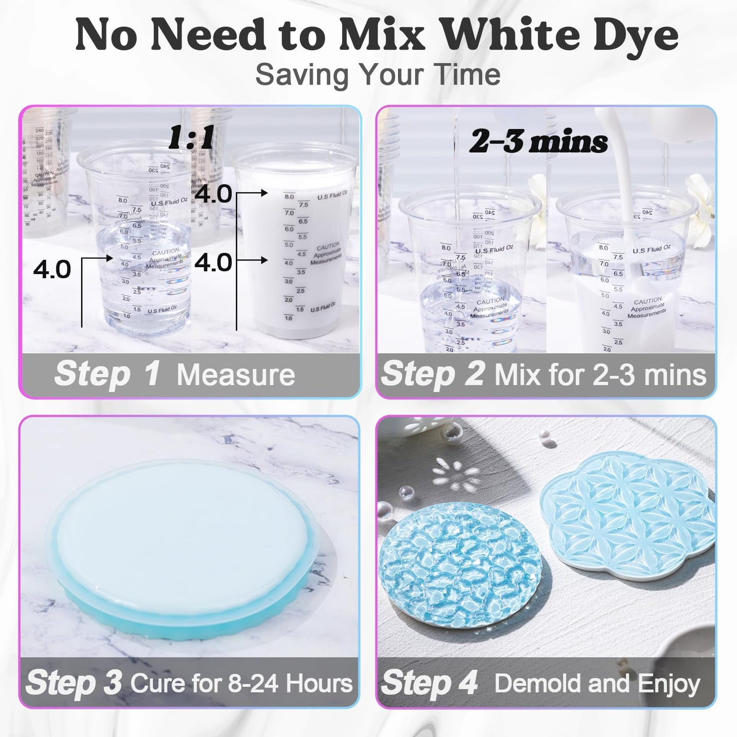 No need to mix white dye to save your time.