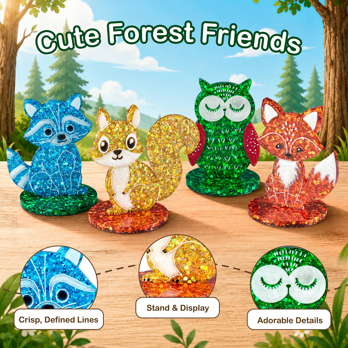 Woodland Animal Standee Resin Molds