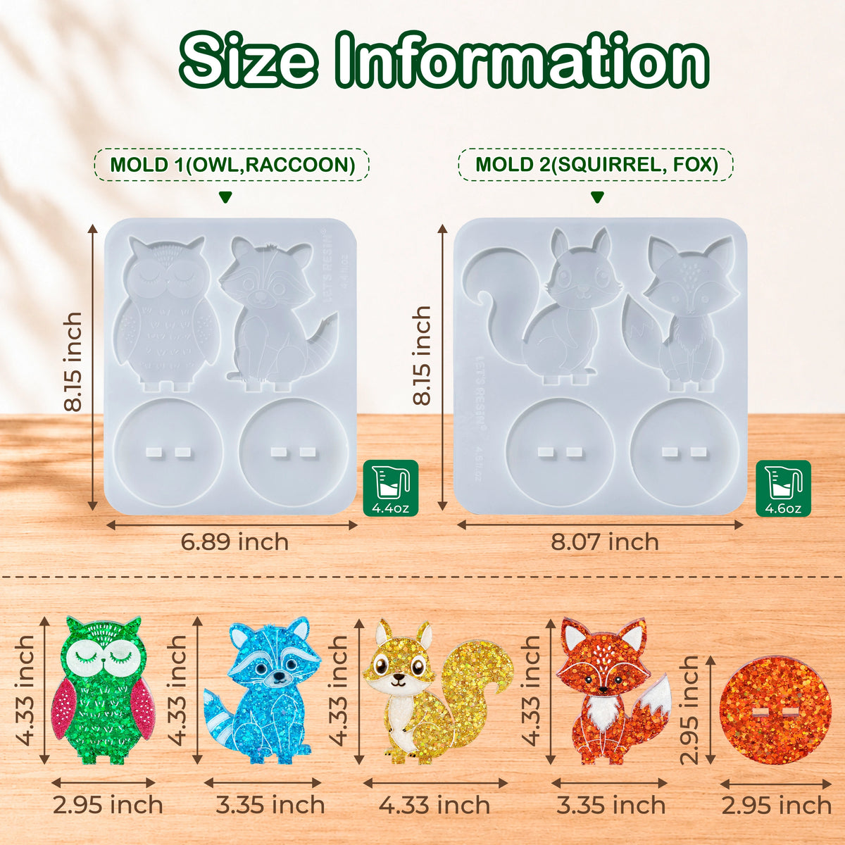 Woodland Animal Standee Resin Molds