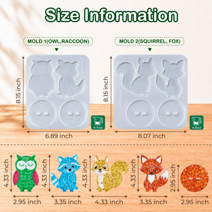 Woodland Animal Standee Resin Molds