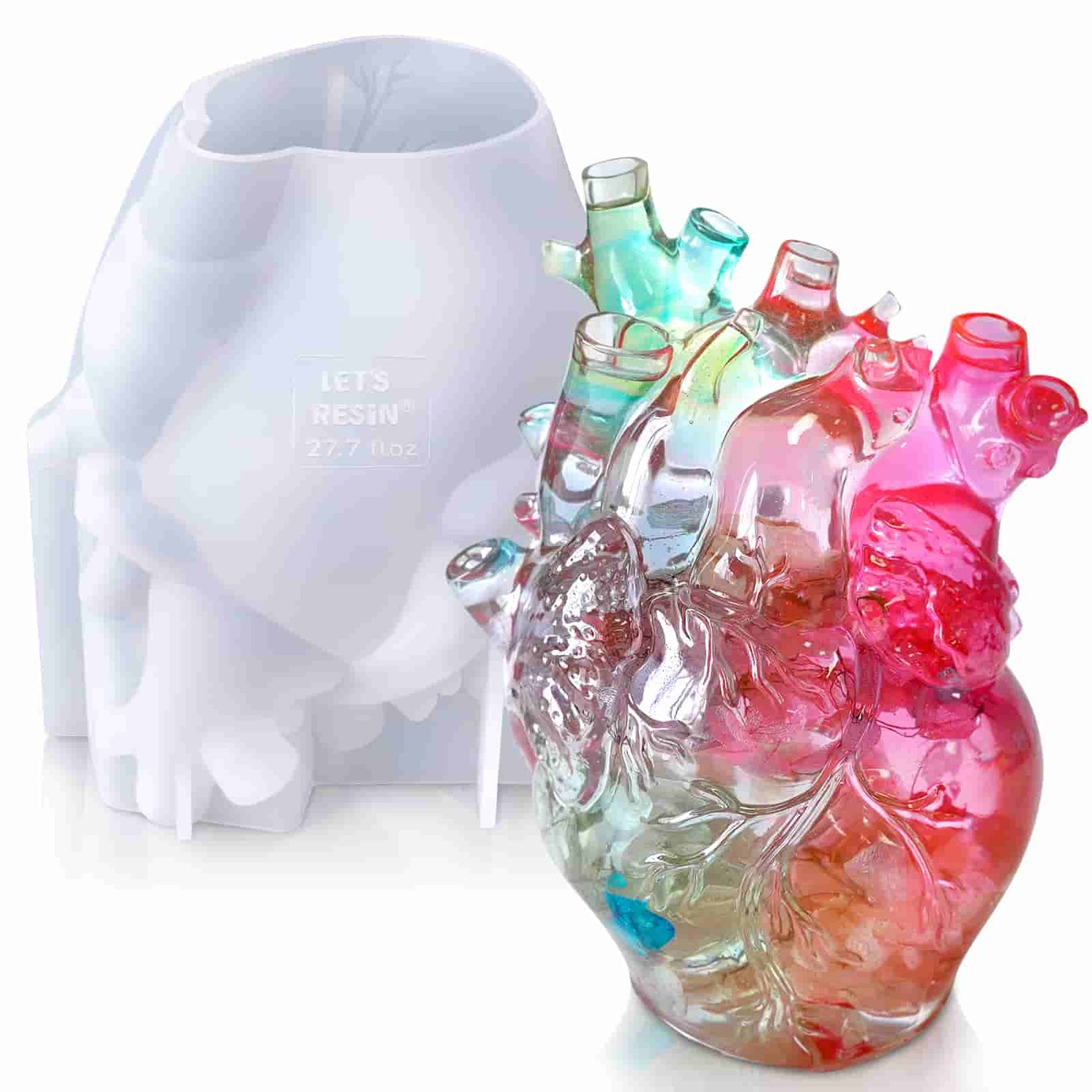 LET'S RESIN Heart Resin Molds, Anatomical Heart Resin Molds Silicone Large  with Thoughtful Details, Silicone Molds for Epoxy Resin, DIY Art Craft