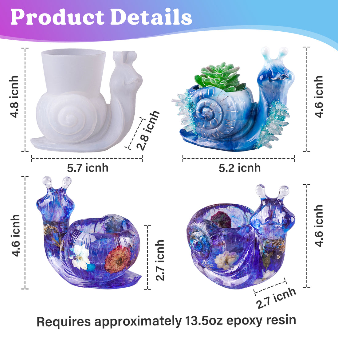 Snail Container Resin Mold