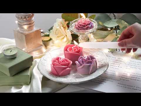 Rose Flower Candle Molds - 6 Pcs