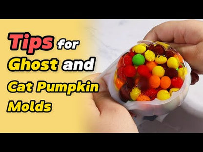 Ghost &amp; Black Cat On Pumpkin Resin Molds