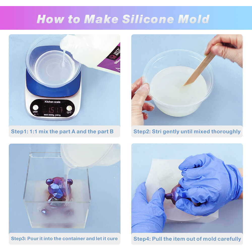 Silicone Mold Making Kit - 1 Gallon Kit Translucent Liquid Silicone Rubber  15A with Silicone Pigment, Bricks - Fast Cured 1:1 Ratio Silicone Casting