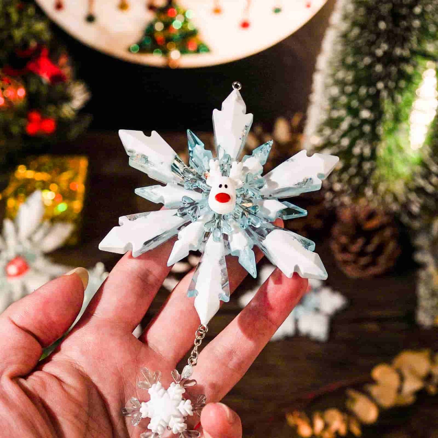 3PCS Premium Snowflake Silicone Resin Mold Resin Molds Silicone Christmas  3D Resin Molds for Jewelry Pendant DIY Ornamentation