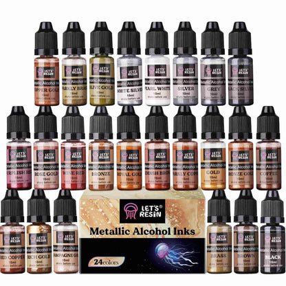 Metallic Alcohol Ink Set - 26 Metallic Colors Alcohol Based Ink