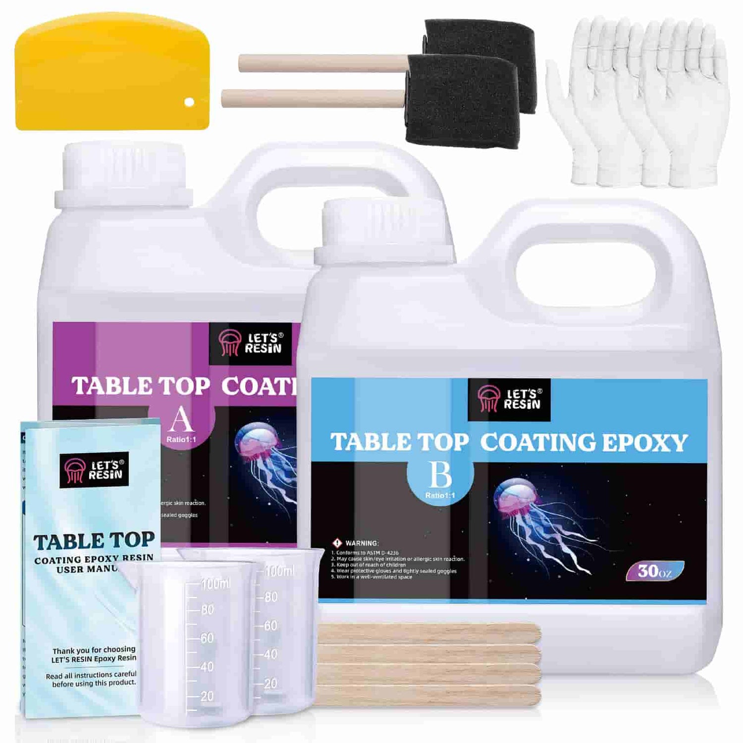LET'S RESIN Epoxy Resin 2 Gallon Kit, Crystal Clear Coating & Casting Epoxy  Resin for Table Top, Countertop, River Table, Wood, Jewelry Making, Resin  Art