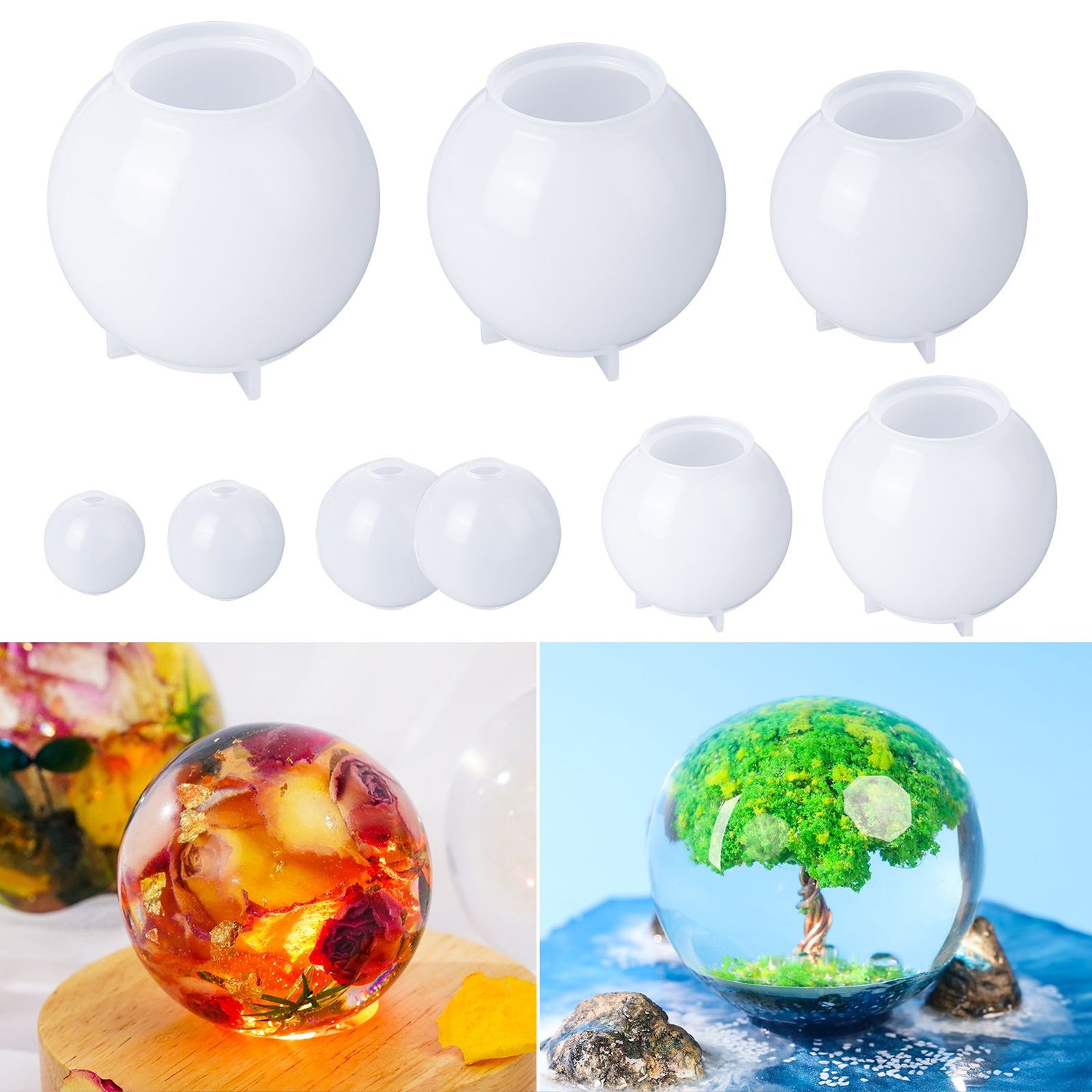 Silicone Mold For 3D Sphere And Round Ball Crafting 20mm From