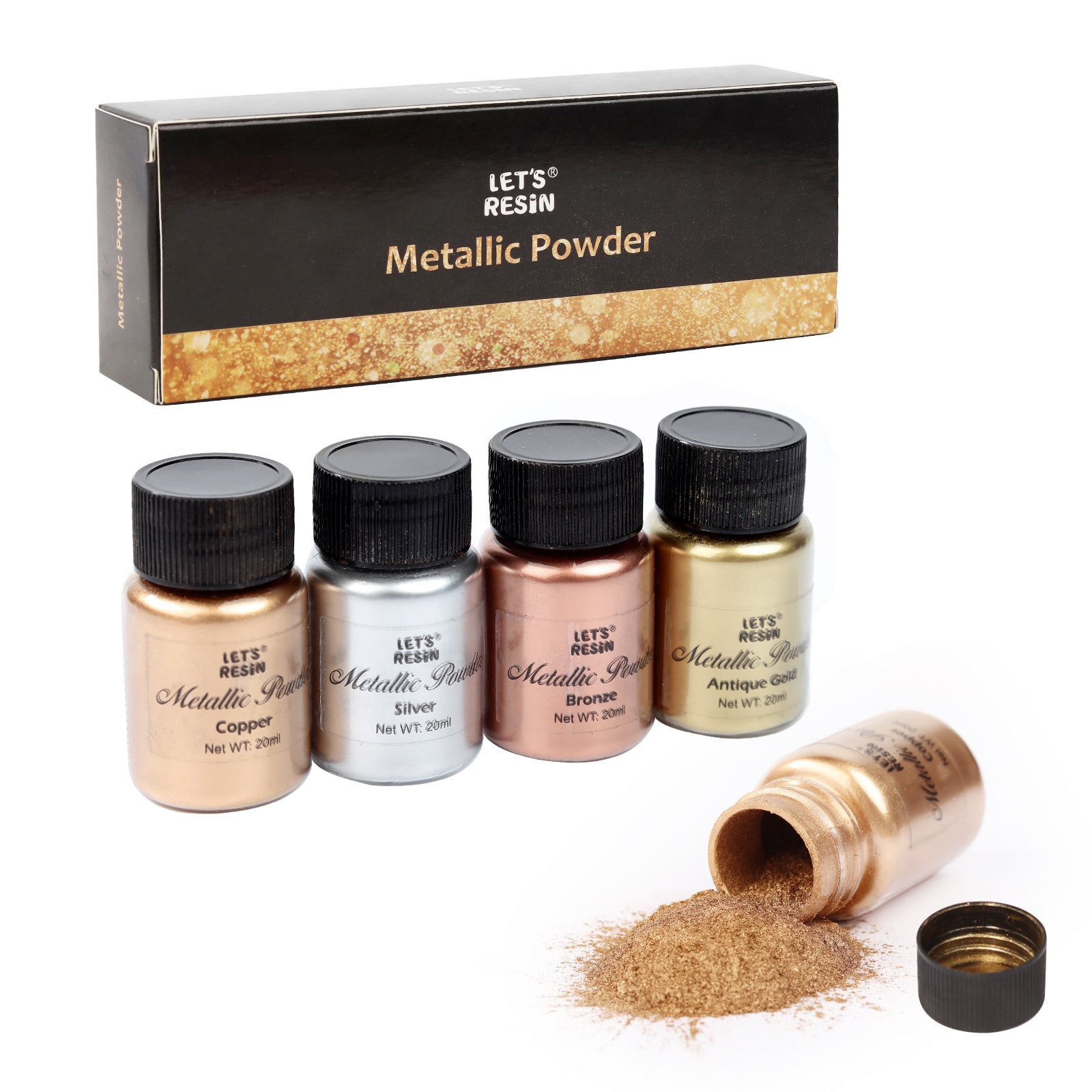 Metallic Pigment Powder - 5 Colors/Each 20ml - Shimmer Pigment Dye for ...