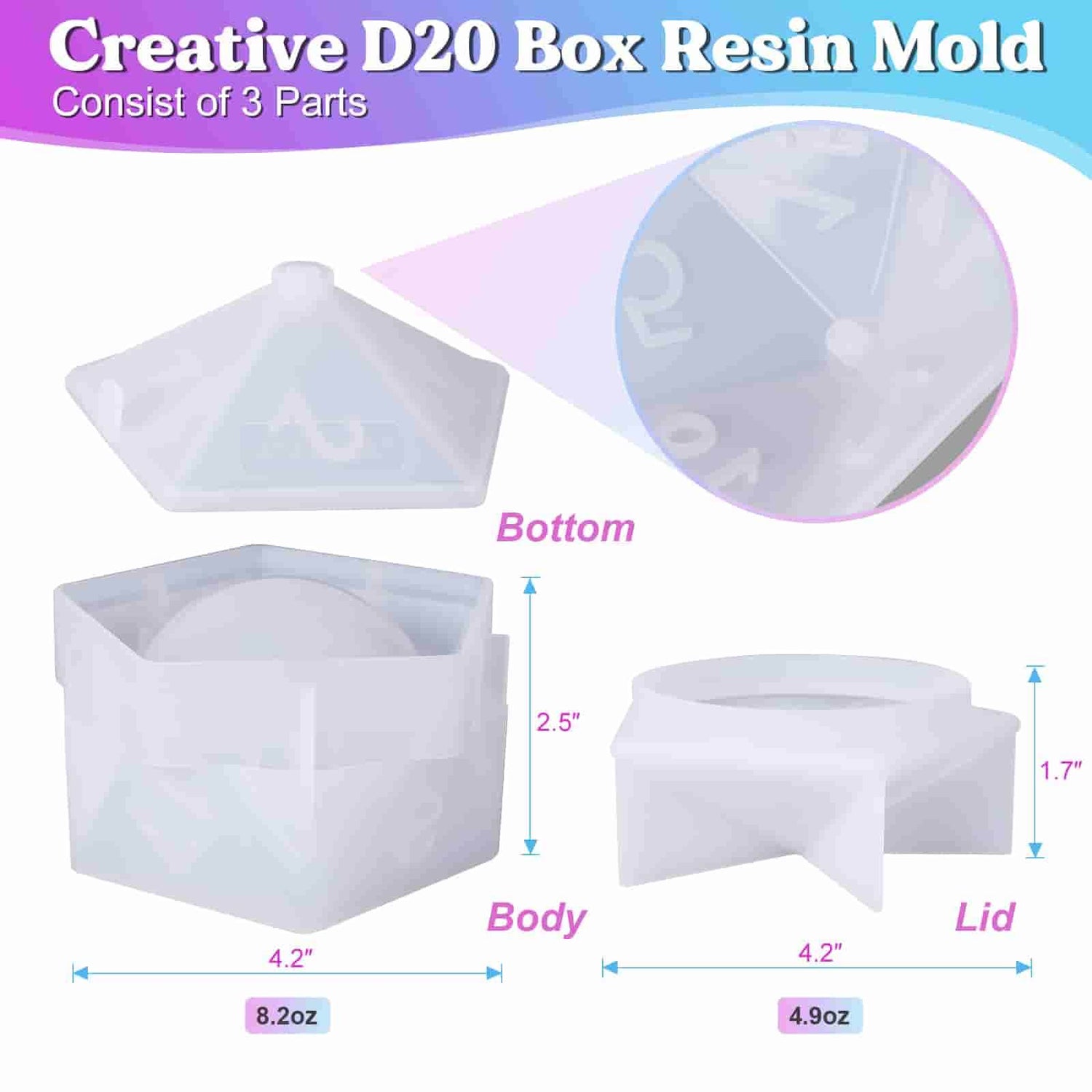 Resin Dice Molds Set with Letter Number