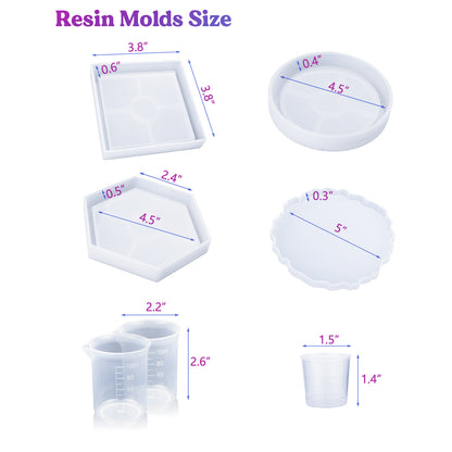 Resin Kit for Beginners,  Coaster Set - 40 Pcs