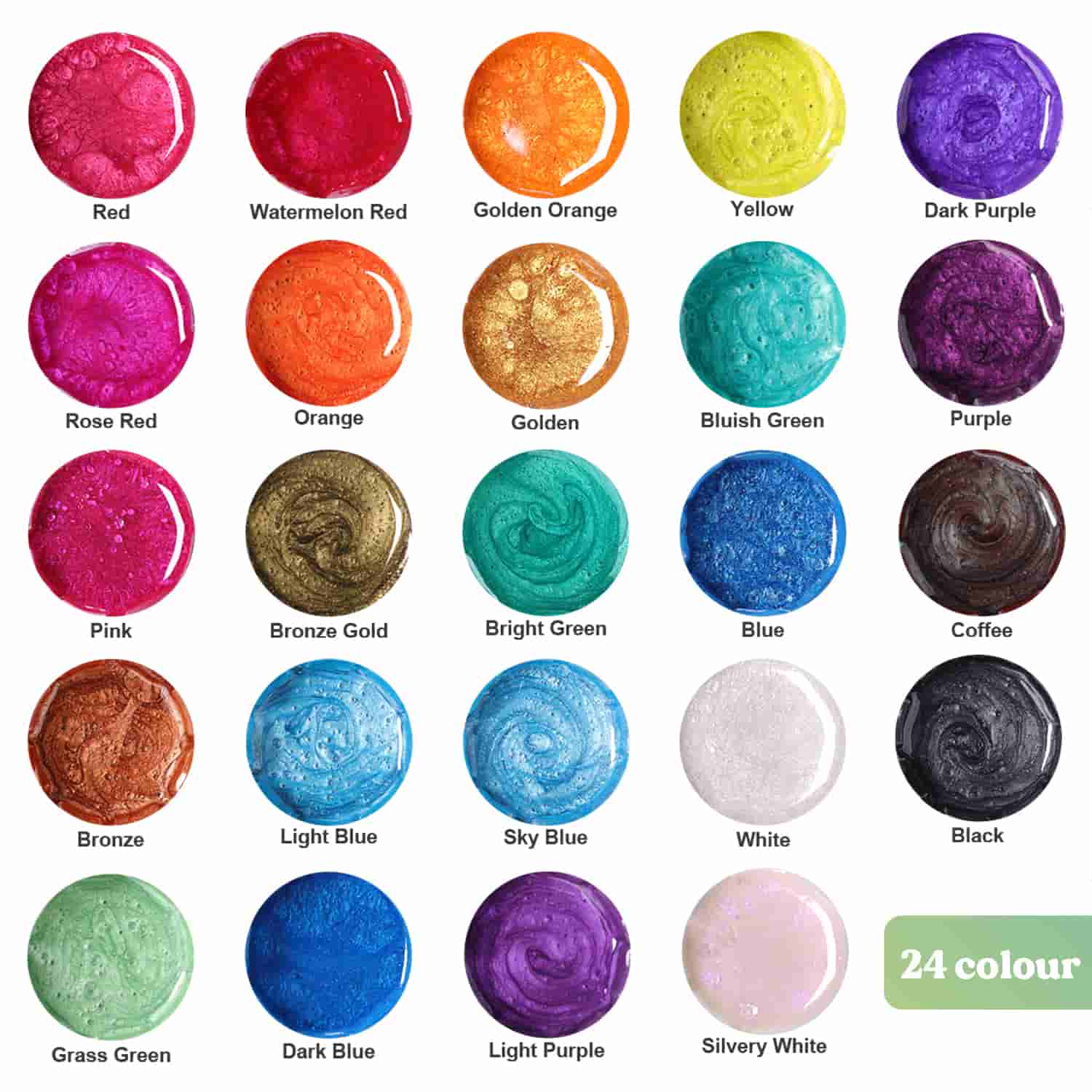 Mica powder and Pearlescent powders. Multi-colored selection of
