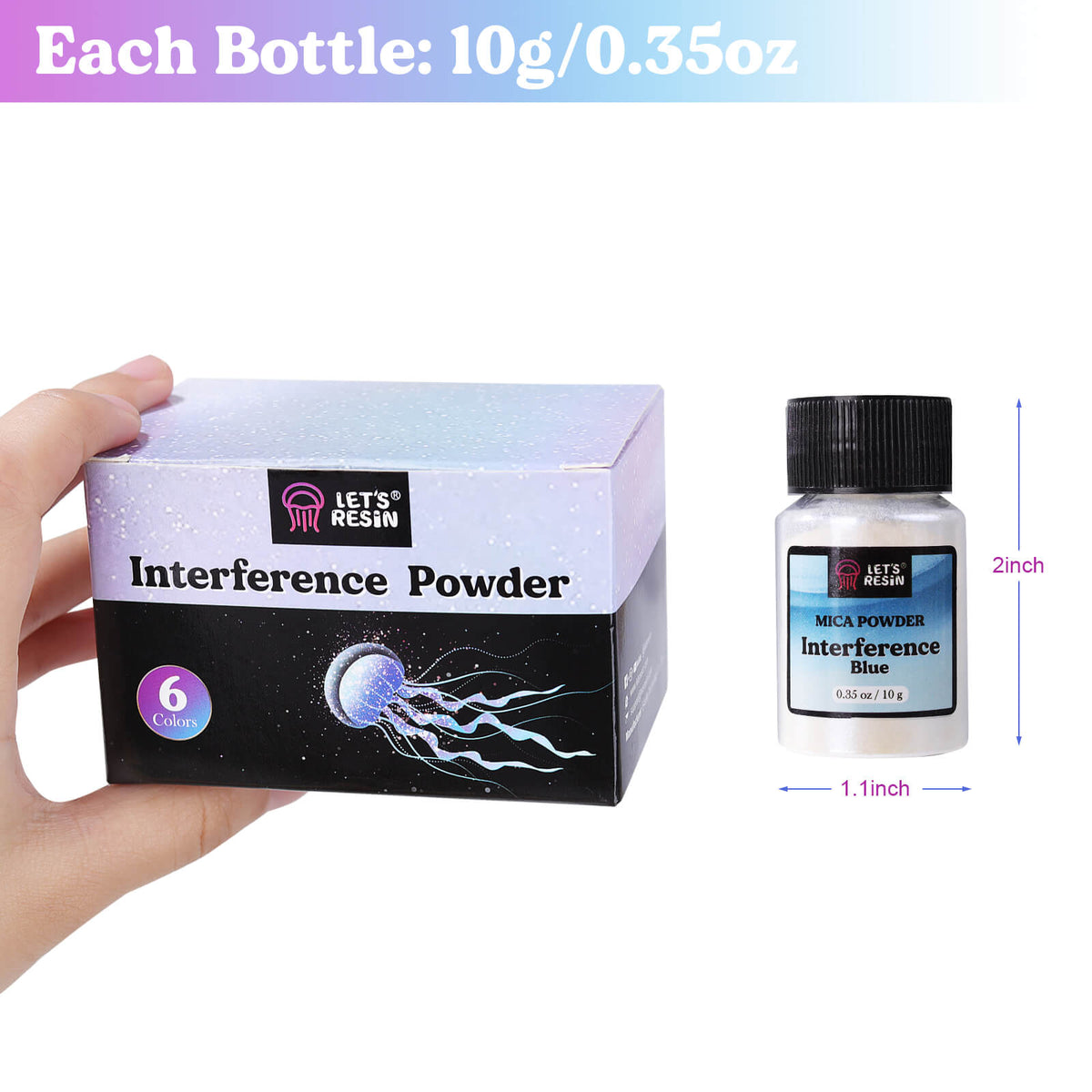 Interference Mica Powder - 6 Colors/each 0.35zo - Spirit Pearl Pigment ...