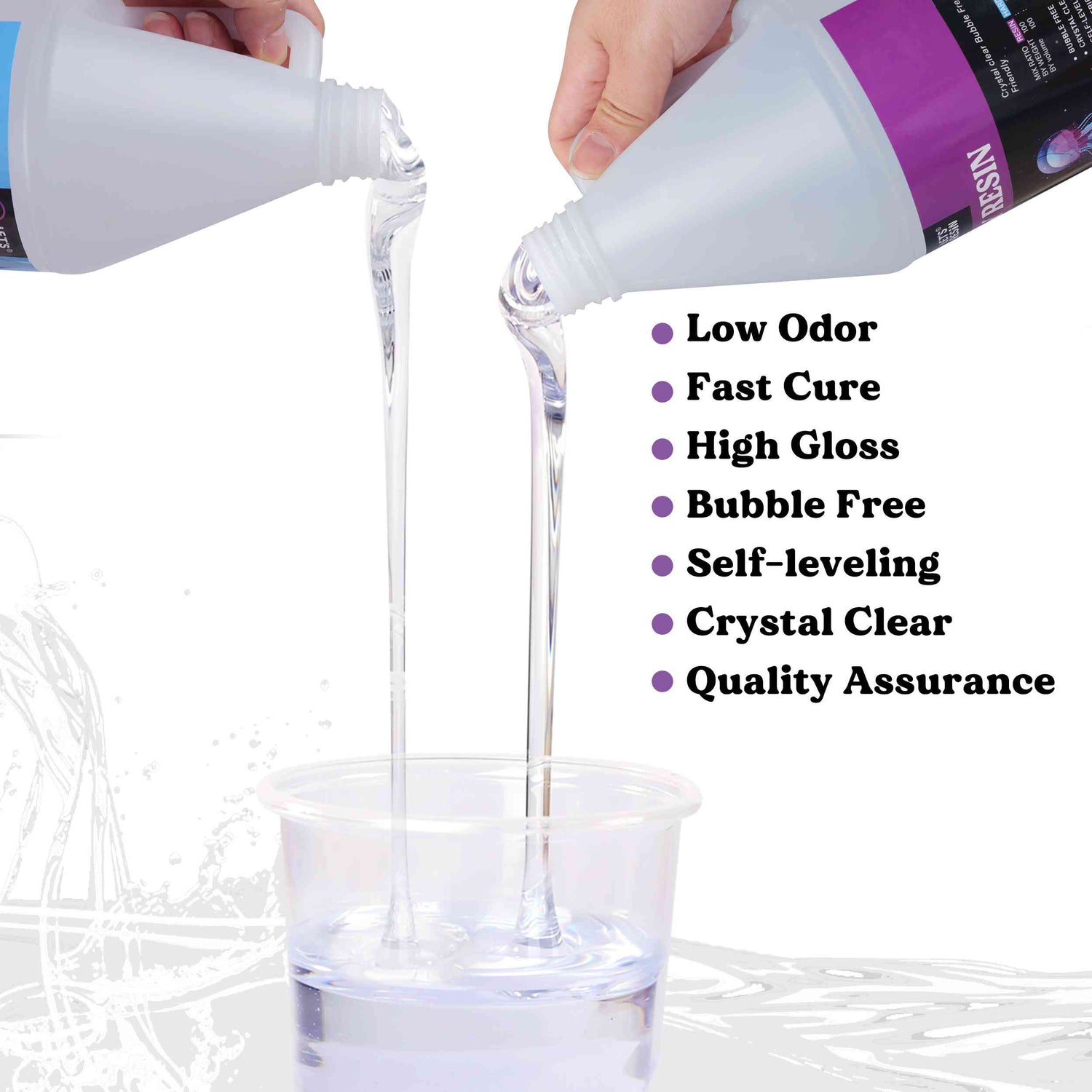 LET'S RESIN Clear Resin,32oz Casting Epoxy Resin, Crystal Clear Bubble Free  Glass Look Art Use Epoxy Resin, Applicate to