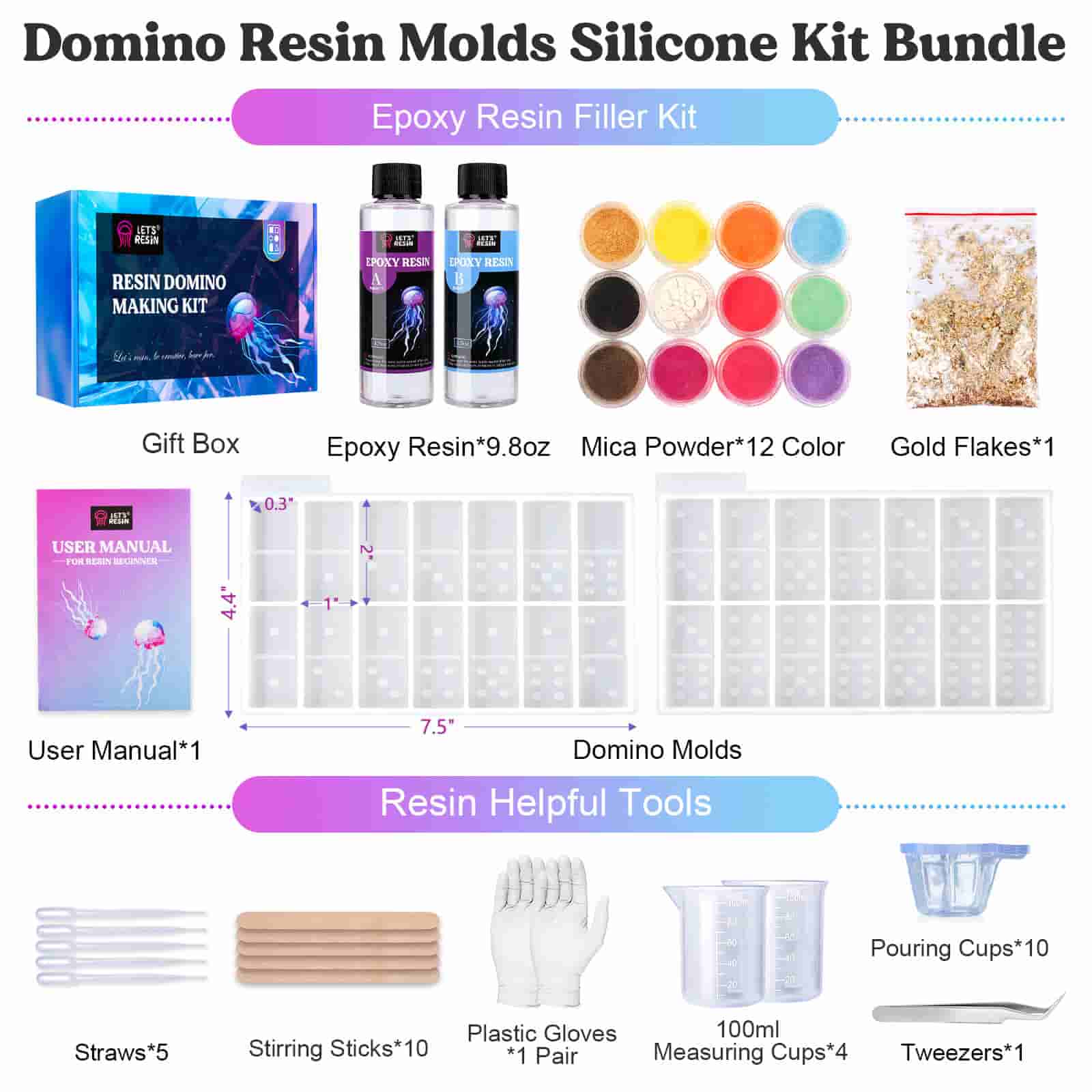 Domino Molds Resin Kit for Beginners