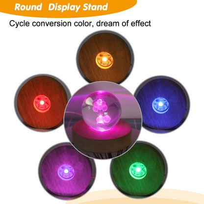 Round &amp; Square Wooden LED Display Base