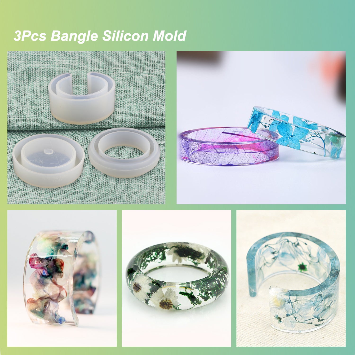 Bracelet Bangle Resin Epoxy Silicone Molds Casting Uv Resin - Temu