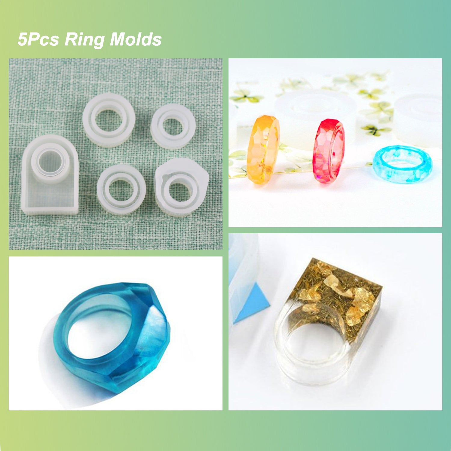 30Pcs Resin Jewelry Molds, Including Pendant Molds, Bangle Molds