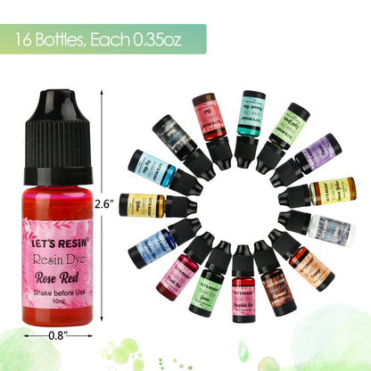 15 Colors Epoxy Pigment, Liquid Resin Colorant Each 0.35oz - Liquid Resin  Colorant,Non-Toxic Concentrated Paint – Let's Resin