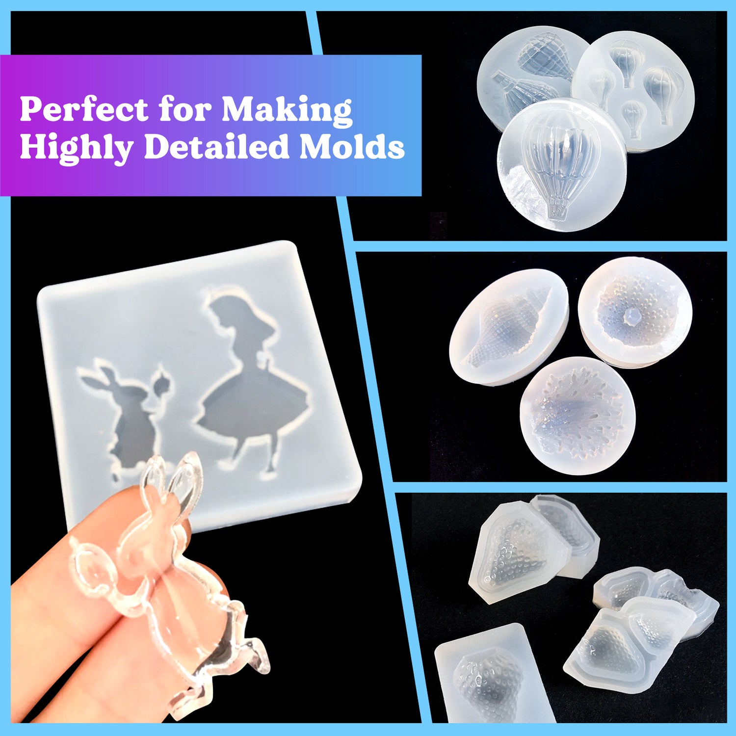 Silicone Mold Making Kit Liquid Silicone Rubber Non-Toxic Translucent Clear  Mold